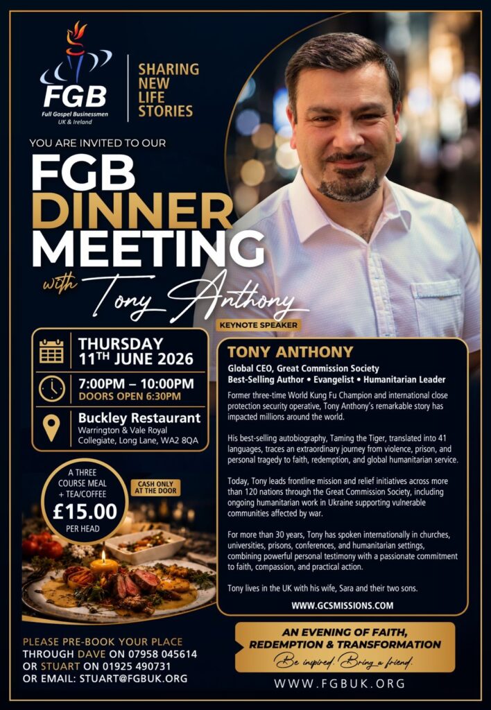 Warrington Dinner Meeting - with Tony Anthony (former Kung Fu world champion)