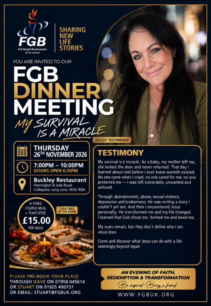 Dinner in Warrington with an after-dinner guest speaker: Tanya